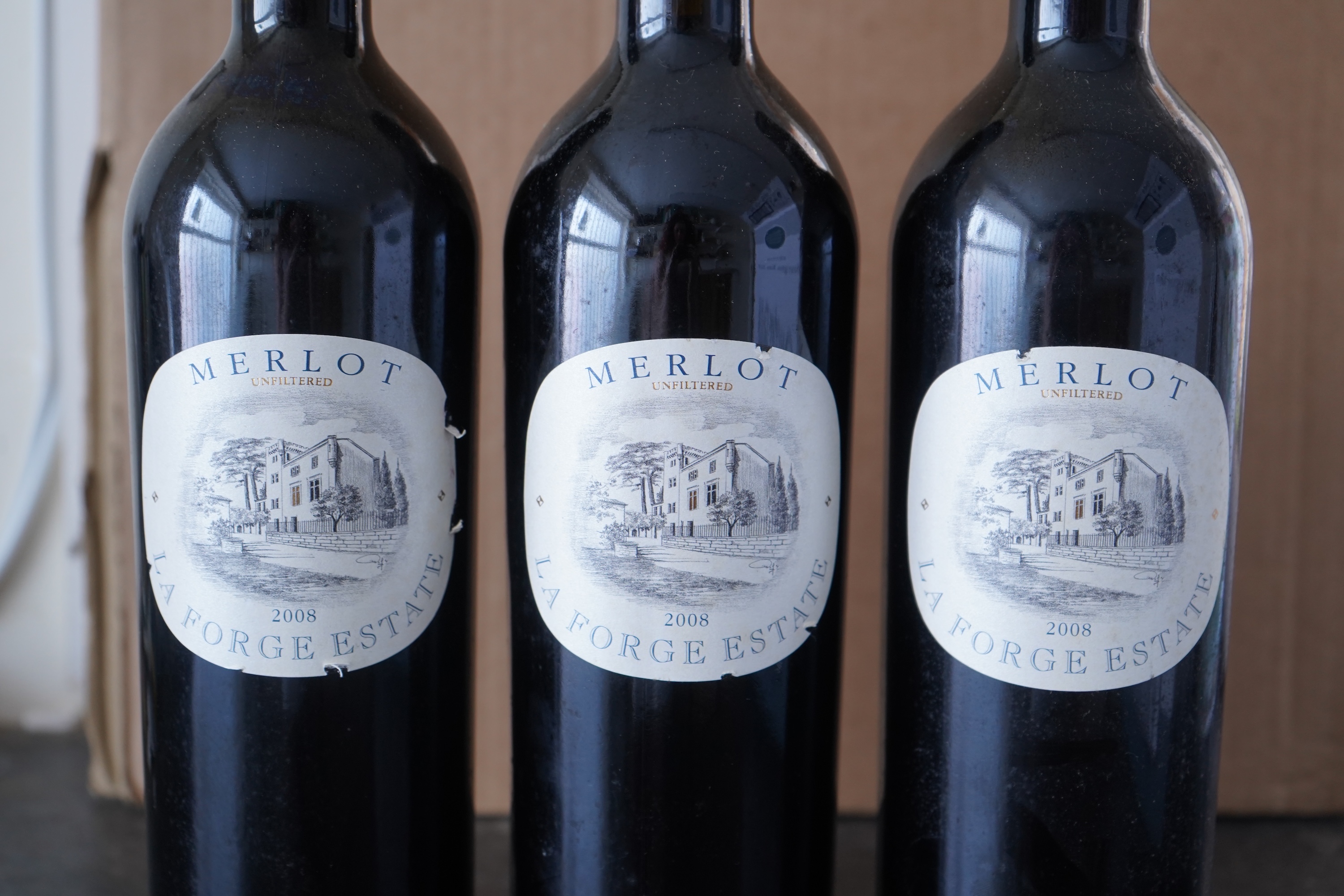 Ten bottles of 2008 La Forge Estate Merlot